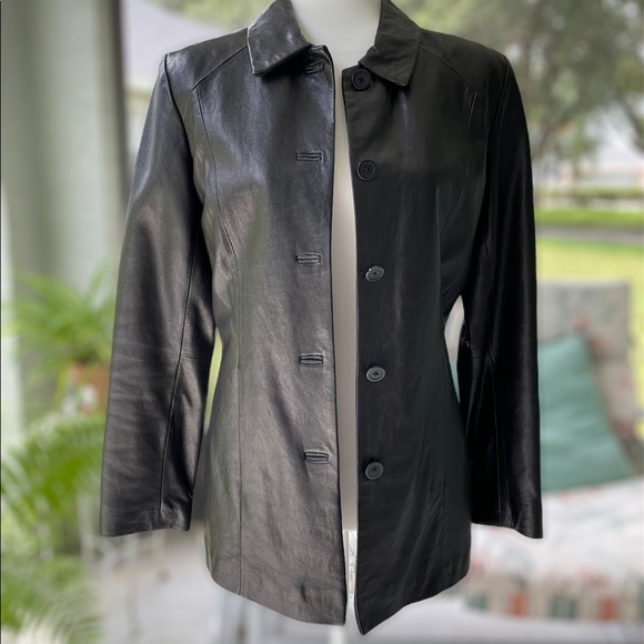 Alfani Jackets & Blazers - Alfani Black, Lambs Leather Coat